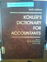 Kohler's Dictionary For Accountants