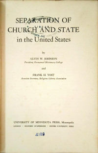 Separation Of Church And State In The United States