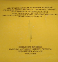 Direktorat Jenderal Bimbingan Masyarakat (Kristen) Protestan Departemen Agama RI Tahun 1995