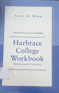 Answer Key to accompany Harbrace College Workbook