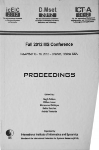 Fall 2012 IIIS Conference November 13-16. 2012 - Orlando, Florida, USA Proceedings