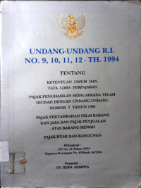 Undang-Undang R.I No. 9, 10, 11, 12 - Th. 1994