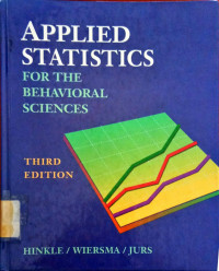 Applied Statistics For The Behavioral Sciences