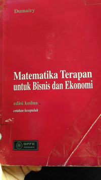 Matematika Terapan Untuk Bisnis Dan Ekonomi