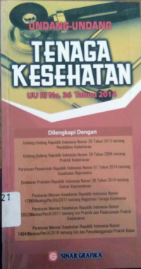 Undang-undang Tenaga Kesehatan UU RI No. 36 Tahun 2014