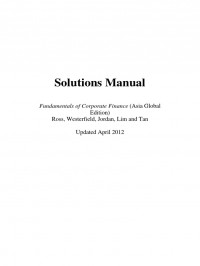 Solutions Manual Fundamentals of Corporate Finance 8th edition