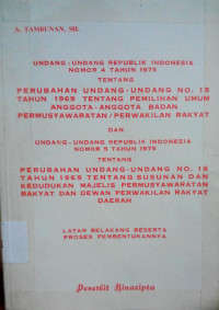 Undang-Undang Republik Indonesia Nomor 4 Tahun 1975