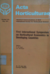 First International Symposium on Horticular Economics in Developing Countries