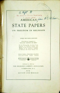 American State Papers On Freedom In Religion