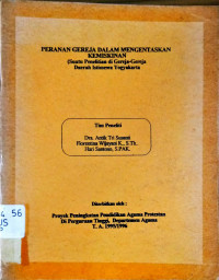 Peranan Gereja Dalam Mengentaskan Kemiskinan (Suatu Penelitian di Gereja-Gereja Daerah Istimewa Yogyakarta